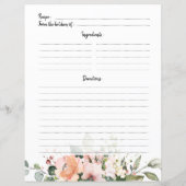 パステルピンク赤面バラフローラレシピカード (裏面)