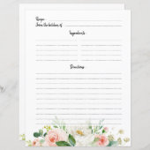 パステルピンク赤面バラフローラレシピカード (正面/裏面)