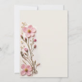 パステルピンク赤面ボホワイルドフラワー結婚ズ 招待状 (裏面)