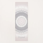 パステルピンク赤面マンダラモノグラム ヨガマット (正面)