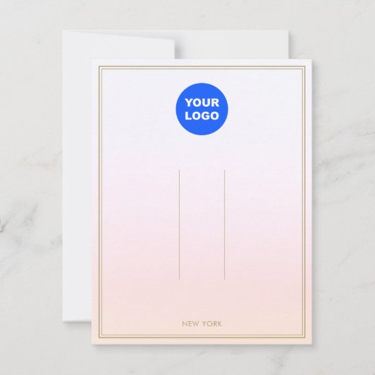 パステルピンク追加ロゴグラデーションヘアクリップディスプレイ 招待状 (正面)