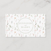 パステルピンク野花結婚式RSVP QRコードカード エンクロージャーカード (裏面)