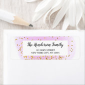 パステルピンク金ゴールドグリッタークリスマス ラベル (インサイチュ)