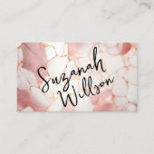 パステルピンク金ゴールド大理石エレガント 名刺 (正面)