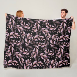 パステルピンク離れクシズオンブラック フリースブランケット