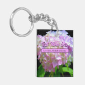 パステルピンク黄色い紫紫紫紫紫紫陽花 キーホルダー (正面左)