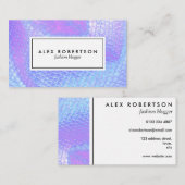 パステルピンク、アクア、薄紫マーメイドスケール生地 名刺 (正面/裏面)