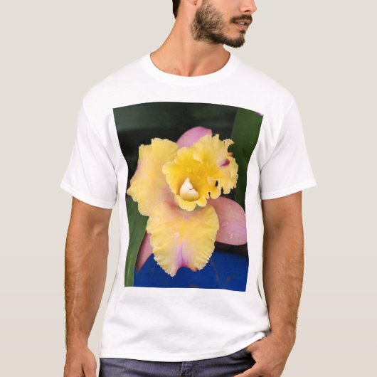 パステルピンク&イエローオーキッド Tシャツ (正面)