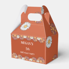 パステルピンク&オレンジデイジーフローラルパターン フェイバーボックス