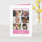 パステルピンク カスタムフォト - オーダーメイドのメッセージ カード (黄色い花)