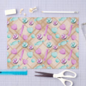 パステルピンク&グリーンクリスマスキャンディ 薄葉紙 (クラフト)