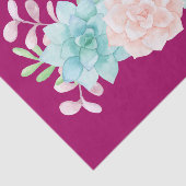 パステルピンク&グリーンフローラブーケオンマゼンタバック 薄葉紙 (詳細)
