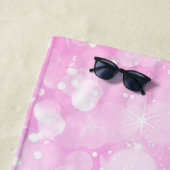 パステルピンク&グリーンモダン《写真》ぼけ味フェイクグリッター ビーチタオル (インサイチュ)