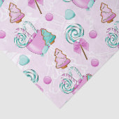 パステルピンク&グリーン棒つきキャンデー&クリスマスクッキー 薄葉紙 (詳細)