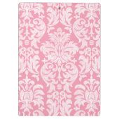 パステルピンク&グレーダマスクパターンカスタムモノグラム クリップボード (裏面)