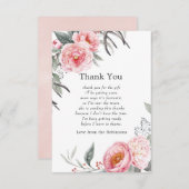 パステルピンク&グレーボホフローラベビーシャワー サンキューカード (正面/裏面)