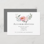 パステルピンク&グレーボホ結婚の宿泊施設 エンクロージャーカード (正面/裏面)