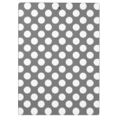 パステルピンク&グレー水玉模様スカスタムウィズモノグラム クリップボード (裏面)