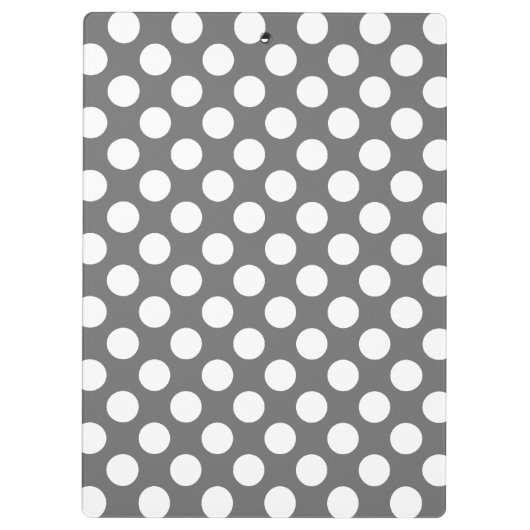 パステルピンク&グレー水玉模様スカスタムウィズモノグラム クリップボード (裏面)