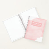 パステルピンク ストライプ タイダイ ネーム スケッチ アート ノートブック (内部)