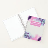 パステルピンク ストライプ タイダイ ネーム スケッチ アート ノートブック (内部)