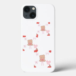パステルピンク テディベア リボン チェリー コケット エスセティック iPhone 13ケース