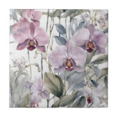 パステルピンク&パープルラベンダーオーキッド開花 タイル (正面)