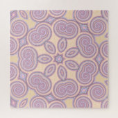 パステルピンク&パープル万華鏡のように千変万化するパターンパターン ジグソーパズル (横)