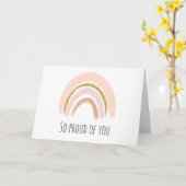 パステルピンク&フェイクグリッターボホレインボディッシュ カード (黄色い花)