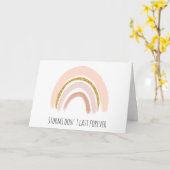 パステルピンク&フェイクグリッターボホレインボージュウェル カード (黄色い花)