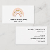 パステルピンク&フェイクグリッターボホレインボー 名刺 (正面/裏面)