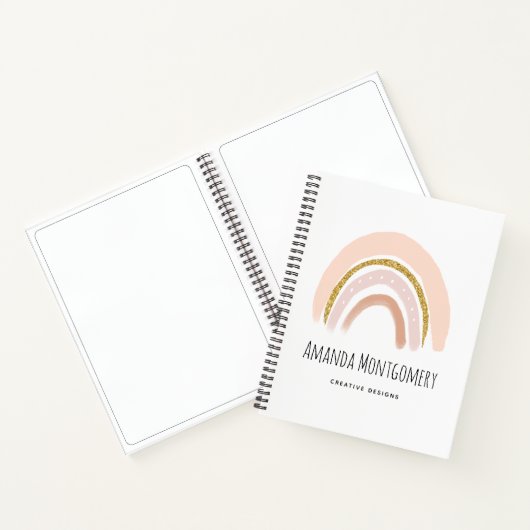 パステルピンク&フェイクグリッターレインボホ ノートブック (内部)
