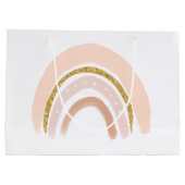 パステルピンク&フェイクグリッターレインボホ ラージペーパーバッグ (裏面)