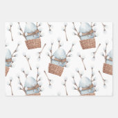 パステルピンク&ブルーイースターエッグ ラッピングペーパーシート (正面2)