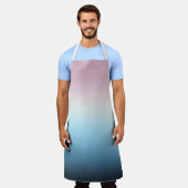 パステルピンク&ブルーグラデーションインディゴバラ グラデーション エプロン (着用した状態)