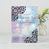 パステルピンク&ブルーグリッター卒業 招待状 (スタンド正面)