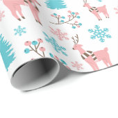 パステルピンク&ブルートナディアワンダーランドホワイト ラッピングペーパー (ロールコーナー)