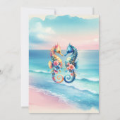 パステルピンク&ブルー海ビュ結婚ー 招待状 (裏面)