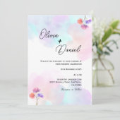 パステルピンク&ブルー結婚式招待状 招待状 (スタンド正面)