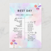 パステルピンク&ブルー結婚式 プログラム (正面)