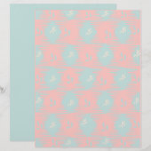 パステルピンク & ブルー スクラップブック ペーパー (正面/裏面)