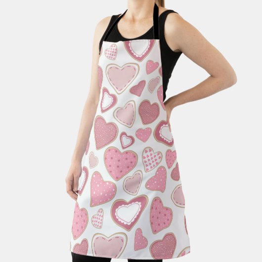 パステルピンク&ホワイトバレンタインデーハート エプロン (インサイチュ)