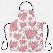 パステルピンク&ホワイトバレンタインデーハート エプロン (正面)