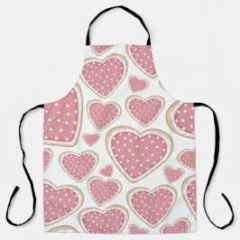 パステルピンク&ホワイトバレンタインデーハート エプロン