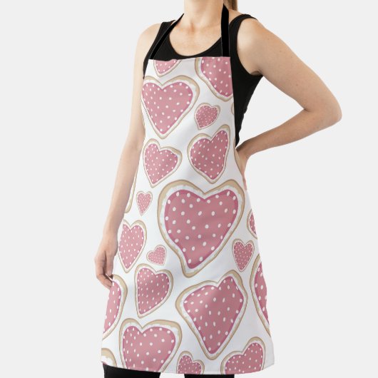 パステルピンク&ホワイトバレンタインデーハート エプロン (インサイチュ)