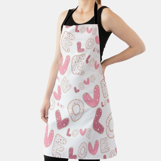 パステルピンク&ホワイトバレンタインデーラブ エプロン (インサイチュ)