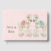 パステルピンク&ホワイトホース結婚ズ ゲストブック (正面)