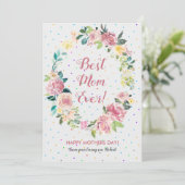 パステルピンク&ホワイトローズリース シーズンカード (スタンド正面)