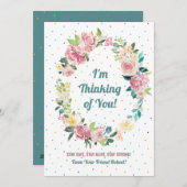 パステルピンク&ホワイトローズリース シーズンカード (正面/裏面)