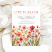 パステルピンク ボヘミアンワイルドフラワーズ ブライダルシャワー 招待状